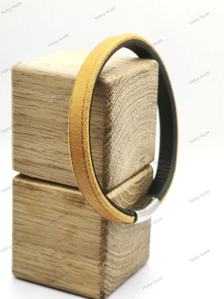 Kožený náramek UNISEX 0,8 mm žlutá
