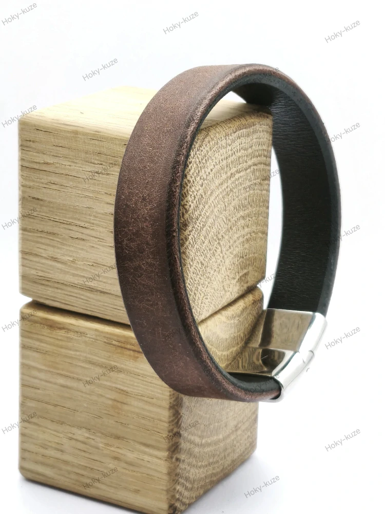 Kožený náramek UNISEX 16 mm hnědá