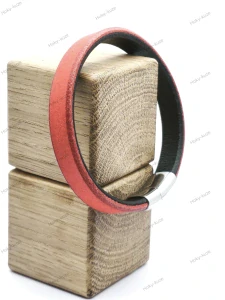 Kožený náramek UNISEX 10 mm červená