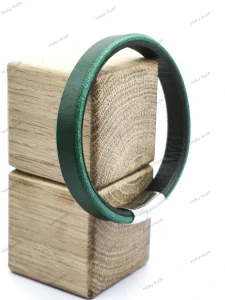 Kožený náramek UNISEX 10 mm zelená