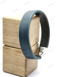 Kožený náramek UNISEX 16 mm modrá
