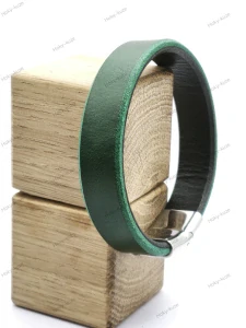 Kožený náramek UNISEX 16 mm zelená