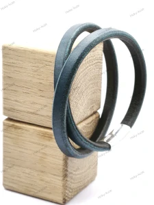 Kožený náramek UNISEX 0,8 mm modrá