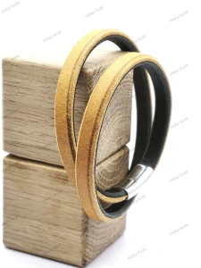 Kožený náramek UNISEX 0,8 mm žlutá