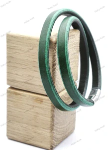 Kožený náramek UNISEX 0,8 mm zelená