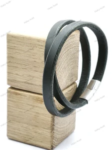 Kožený náramek UNISEX 0,8 mm černá