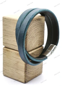 Kožený náramek UNISEX 10 mm modrá