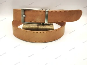 Pánský opasek s automatickou sponou z hovězí kůže cognac